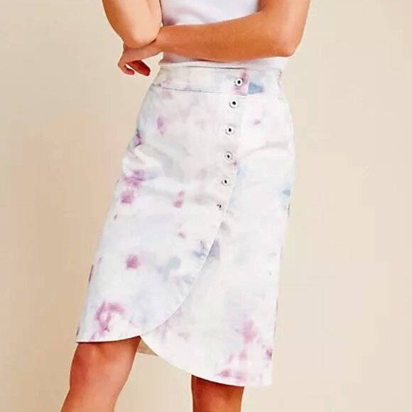 Anthropologie Kimmie Tie-Dye Tulip Midi Skirt Size 10 EUC - Picture 1 of 11